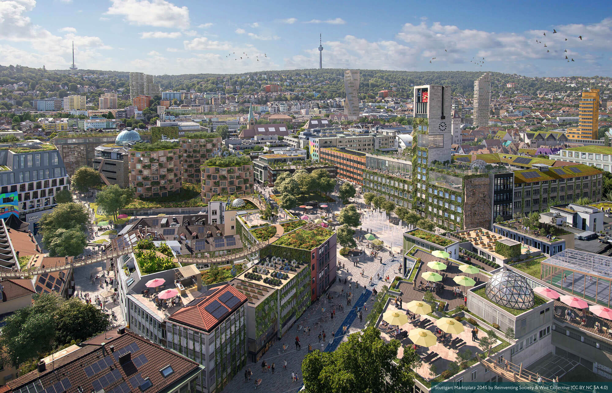 Stuttgart Marktplatz 2045 by Reinventing Society / Render Vision, CC BY-NC-SA 4.0